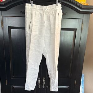 Athleta Women's White linen Track Pants